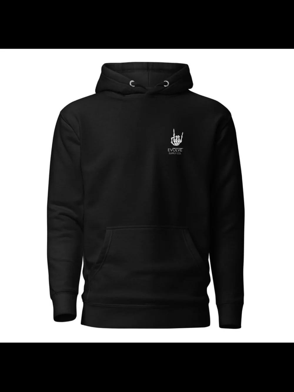 Men's Black Skull & Rose Pullover Hoodie - Picture 2 of 3